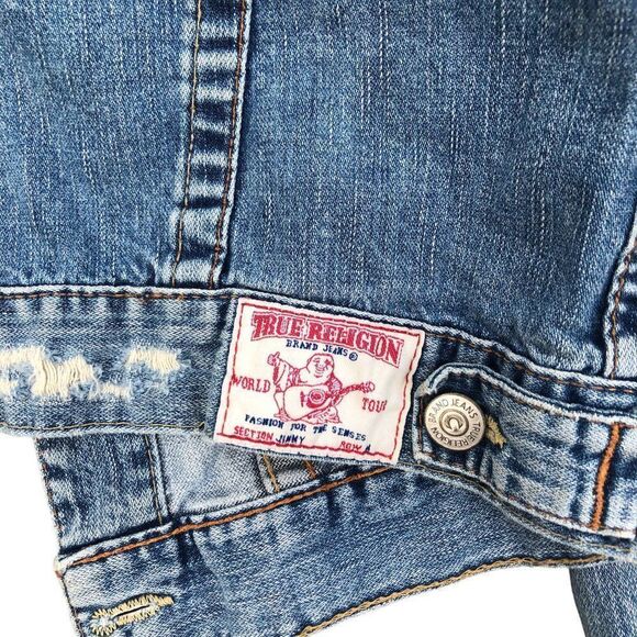 VINTAGE True Religion Jean Jacket JOEY Medium Blue - Picture 11 of 11
